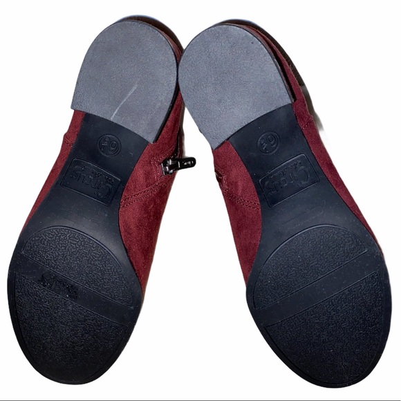 SAM EDELEMAN Vinnie Maroon Red Suede Ankle Booties Size 6.5 - Picture 7 of 9